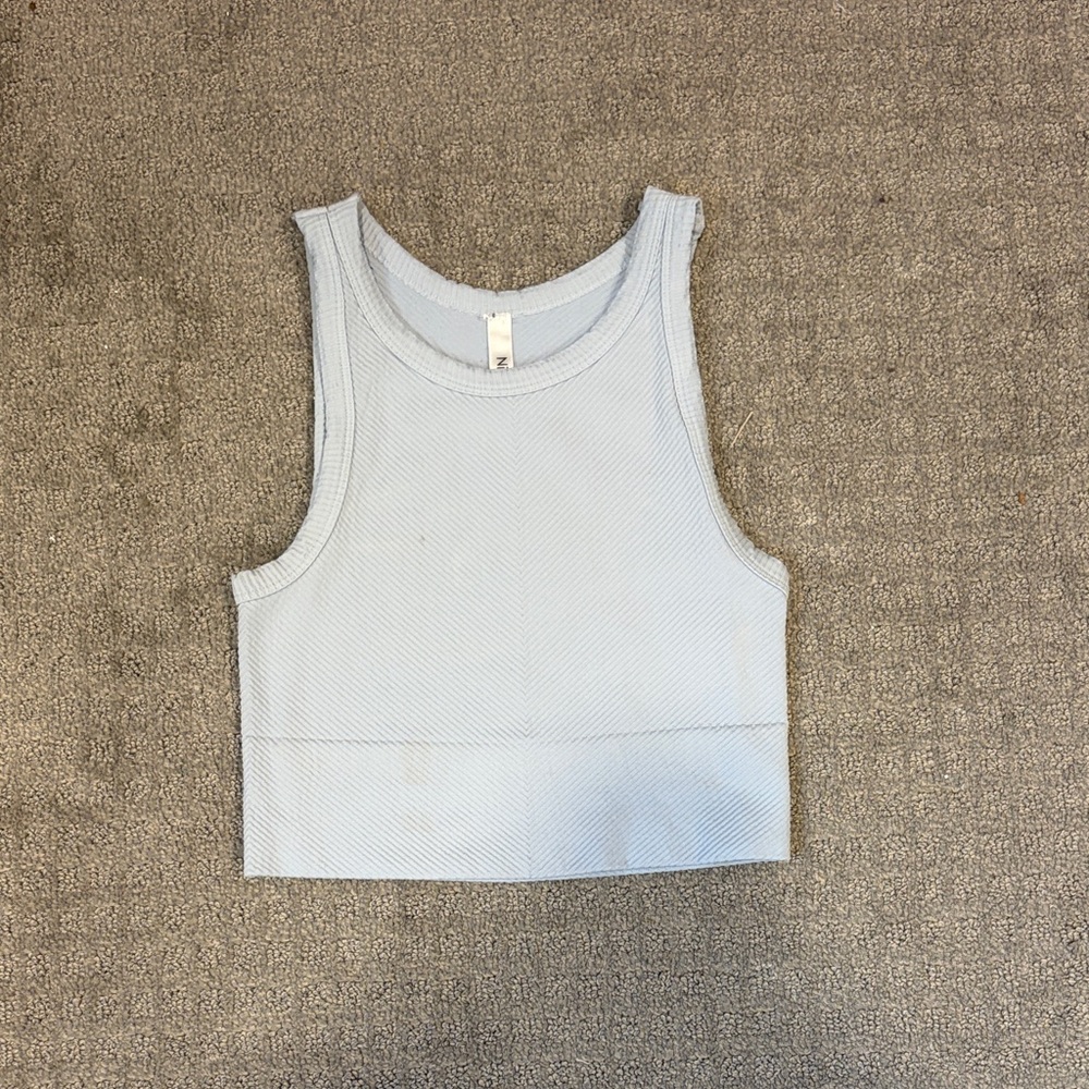 Nikibiki Sky Blue Ribbed Tank Top